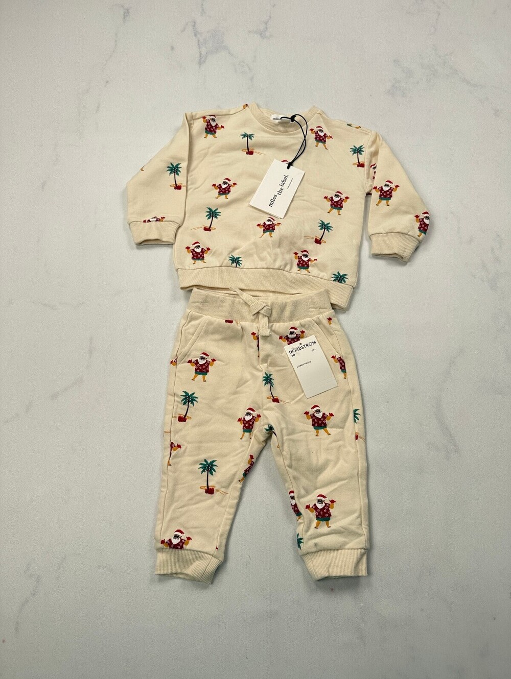 Miles The Label Printed Set Cream Contemporary Everyday Essential - Boys 6M